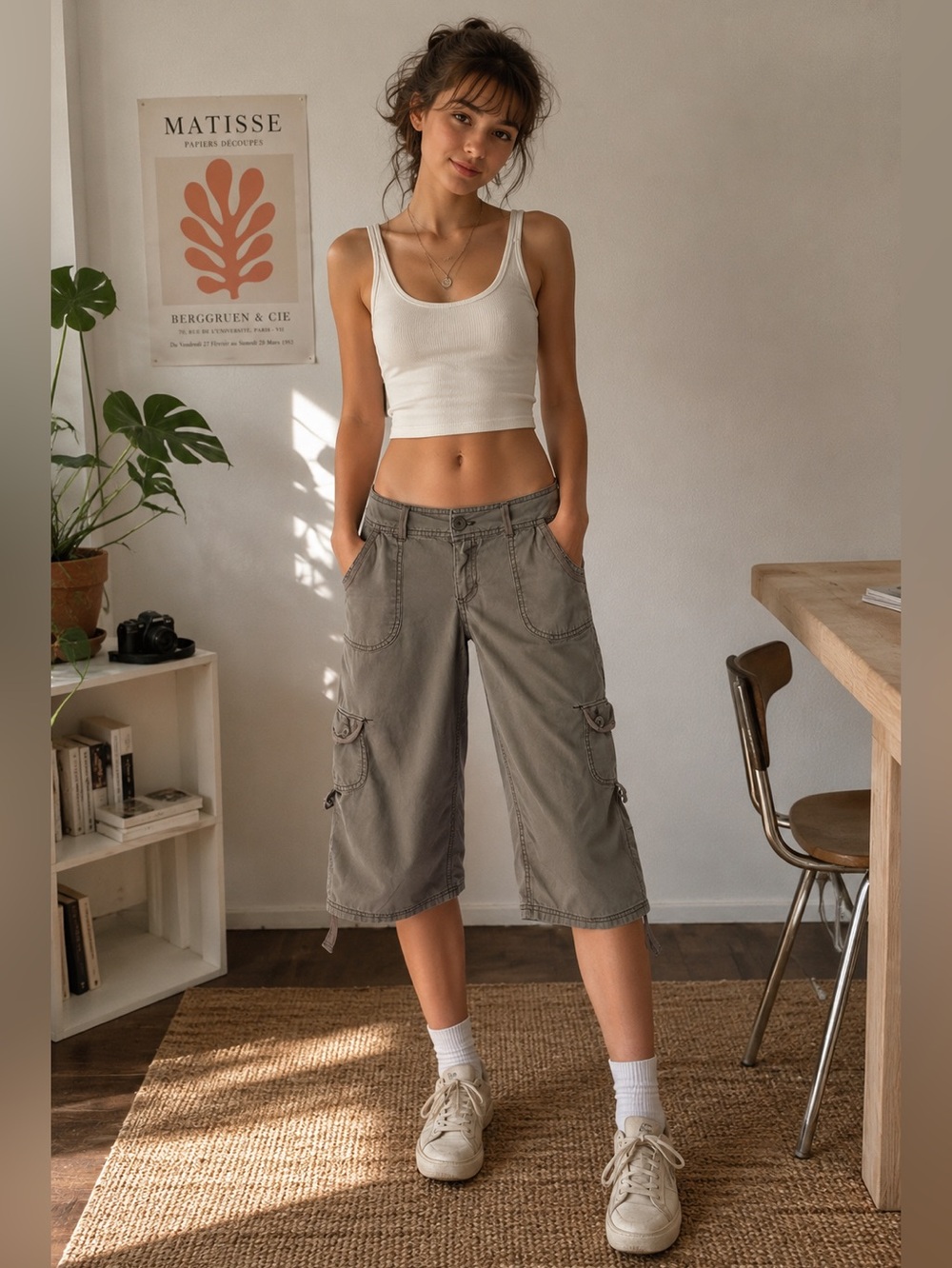 Mossimo Supply Co 100% Cotton Scrub Crop Lowest Rise Roll Tab Pants Size 9